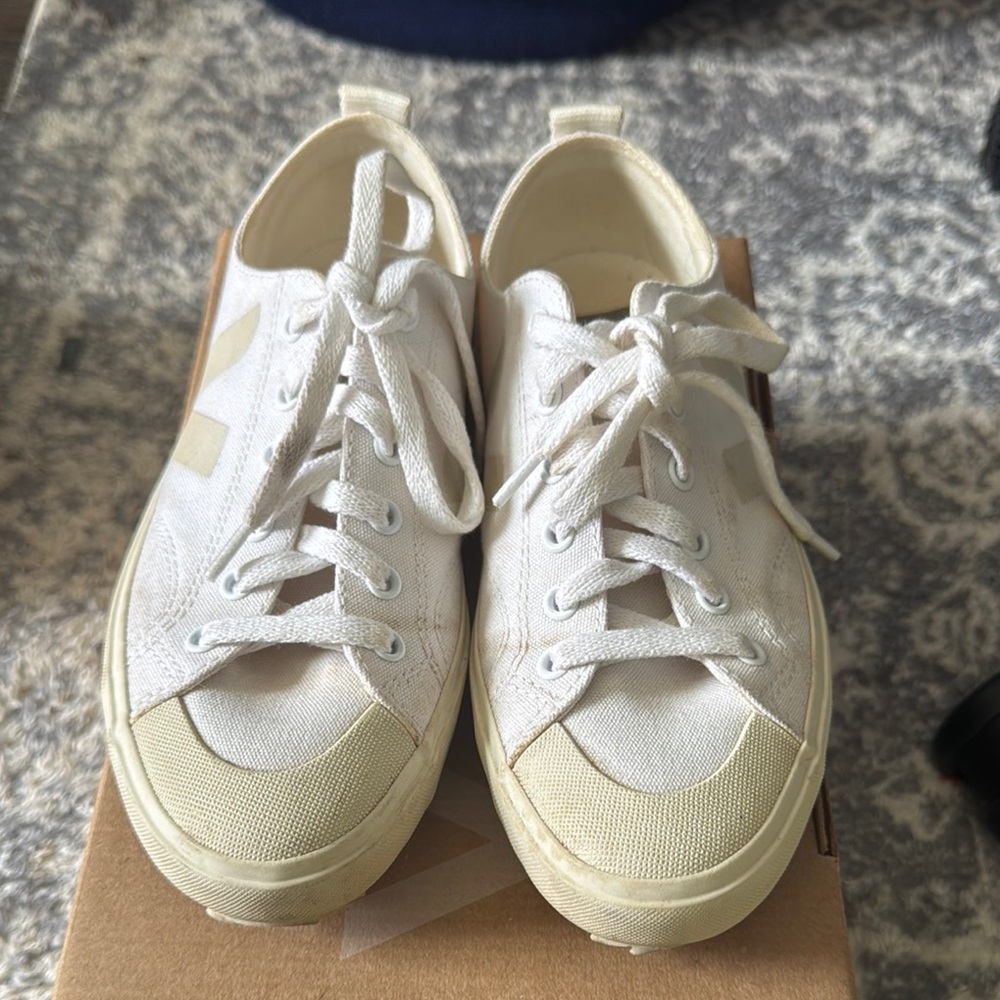 Veja White Canvas Sneakers